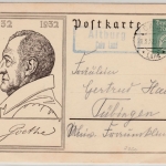 DR - Altburg Calw Land, Landpost-Ra2 a. 6 Pfg. Goethe Sonder-GA-Karte 1932 n.