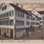 Baden-Württemberg - Calw, Gasthof z. Rössle, Farb-AK, gelaufen 1928, kl. Eckbug