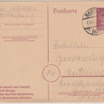 DR - 6 Pfg. AH GA-Karte Nagold (Altensteig) 7.10.45 n. Reutlingen