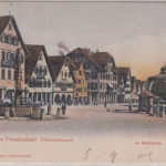 Baden-Württemberg - Freudenstadt Marktplatz, Farb-AK gelaufen 1905