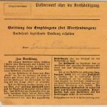 Bayern - 2x30+20 Pfg. Ludwig, Einschreibe-Paketkarte Forstinning 1917 n.