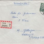 BRD - Beckedorf ü. Wunstorf, Poststelle I, Einschreibebrief n. Göttingen 1964