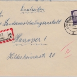 BRD - 70 Pfg. Heuss II, Einschreibebrief Celle4-Wietzenbruch - Hannover 1961