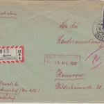 BRD - Baven ü. Unterlüß, Poststelle I, Einschreibebrief n. Hannover 1961
