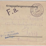 DR - Cellelager (ca. 1916), Kriegsgefangenenbrief n. FRANKREICH, Lagerzensur