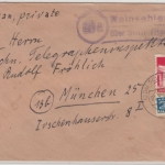 Bizone - (20a) Reinsehlen ü. Soltau, Landpost-Ra2 a. Brief n. München 1949