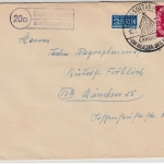 Bizone - (20a) Reinsehlen ü. Soltau (Han), Landpost-Ra2 a. Brief n. München 1953
