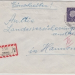 BRD - Scheuen ü. Celle, Poststelle I, Einschreibebrief n. Hannover 1961