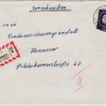 BRD - Nienhagen ü. Celle, Poststelle I, Einschreibebrief n. Hannover 1961