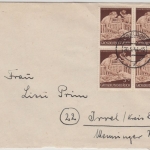 DR - 3 Pfg. Mutter & Kind, 4er-Block, Brief Düsseldorf - Irrel 1944