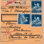 DR - 3x25 Pfg. Wiener Messe, Paketkarte Wien - Moos 1942