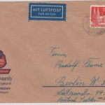 Bizone - Wiesmoor ü. Wittmund, Poststelle I, Lupo-Brief n. Berlin 1949