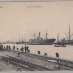 Niedersachsen - Emden - am Aussenhafen, sw-AK, gelaufen/Soldatenkarte 1908