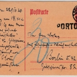 DR - 15 Pfg. Abschied/DR GA-Karte Coburg - Berlin 1920, Nachporto