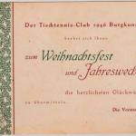 Bayern - Burgkundstadt 1946, Weihnachts-/Neujahrs-Glückwunschkarte Tischtennis-