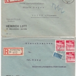 DR/BRD - Freilassing, 6 Heimatbelege 1921-1985