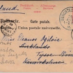 Bayern - 10 Pfg. Wappen, GA-Karte n. ENGLAND, Berchtesgaden - Tysoe 1901