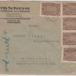 DR-Infla - 25x3.000 M. Queroval, Brief Bad Reichenhall - München 1923