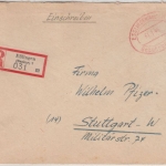 All.Bes. - Esslingen 31.1.46, Gebühr bezahlt, Oval-Stpl. a. Einschreibebrief n.