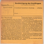 DR - 2 RM AH u.a., Dringend-Paketkarte Esslingen - Dessau 1944