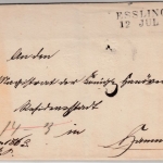 Württemberg/Hannover - Esslingen 12 JUL 1845, L2 a. Dienstbrief n. Hannover