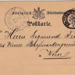 Württemberg - Kirchheim u/Teck 1880, Dkr a. 5 Pfg. GA-Karte n. Wien