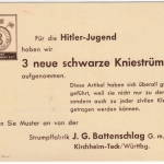 DR - 3 Pfg. AFS "Battenschlag Strumpf", Drucks.karte 1933 - Werbetext !!!!