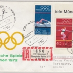 BRD - Göppingen 1972, Olympische Spiele, Sonder-R-Zettel a. Schmuck-Kuvert + SST