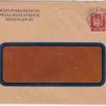DR - 10 Pfg. Adler/Perfin "WMF", illustr. Firmenbrief Geislingen 1926