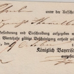 Bayern - Bamberg 1827, Briefpost-Aufgabeschein (Teilvordruck) n. Hammelburg