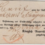 Bayern - Bamberg 1834, Briefpostaufgabeschein (Teilvordruck)