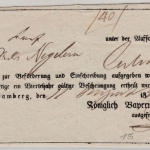 Bayern - Bamberg 1837, Briefpostaufgabeschein (Teilvordruck)