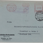 DR - Indelhausen ü. Münsingen, Landpost-Ra2 a. Antwortkuvert n. Frankfurt 1939