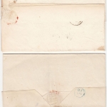 Württemberg - Urach, Steigbügel-Stpl. blau/schwarz, 2 Briefe 1850/1854