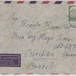BRD - Unterensingen ü. Nürtingen, Poststelle I, Lupo-Brief n. BRASILIEN 1956 n.