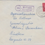 BRD - (14b) Weilheim ü. Hechingen, Landpost-Ra2 a. Brief n. München 1960