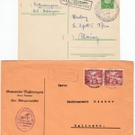DR/BRD - Roßwangen ü. Balingen, Landpost-Ra2, 2 versch.Typen a. Belegen 1936/60