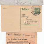 Württemberg/BRD - Ebingen ca. 1865/1955, 6 interessante Heimatbelege