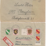 Württemberg/BRD - Ebingen ca. 1865/1955, 6 interessante Heimatbelege