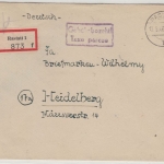 All.Bes. - Rastatt 12.9.46, Gebühr bezahlt/Taxe percue Einschreibebrief n.
