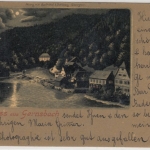 Baden-Württemberg - Gernsbach, Gruss aus - Mondscheinlitho, gelaufen 1900