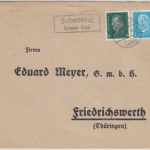 DR - Schwöbber Hameln Land, Landpost-Ra2 a. Brief n. Friedrichswerth 1932