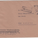 All.Bes. - Bad Pyrmont 11.3.46, Gebühr bezahlt, Ra1 a. Brief n. Lehrte