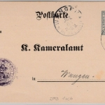 Württemberg - 2 Pfg. Dienst-GA-Karte/Kameralamt, Oberamtsverkehr Amtzell 1905