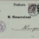 Württemberg - 3 n. 2 Pfg. Dienst-GA-Karte/Kameralamt, Ortskarte Wangen 1909