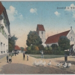 Württemberg - Zussdorf, Straßenansicht - farb. AK, gelaufen 1928
