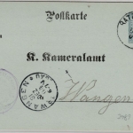 Württemberg - 2 Pfg. Dienst-GA-Karte/Kameralamt, Oberamtsverkehr Ratzenried 1904
