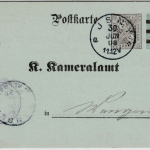Württemberg - 3 n. 2 Pfg. Dienst-GA-Karte/Kameralamt, Oberamtsverkehr Isny 1908