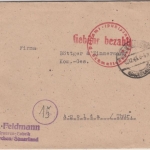 All.Bes. - Oberkirchen 14.12.45, Gebühr bezahlt, roter L1 a. Brief n. Apolda