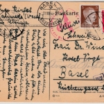 DR - 3+12 Pfg. AH, Zensurkarte i.d. SCHWEIZ, Oberrahmede - Basel 1944